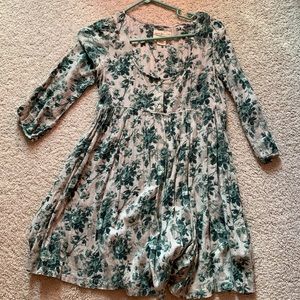 Ralph lauren xs green floral dress